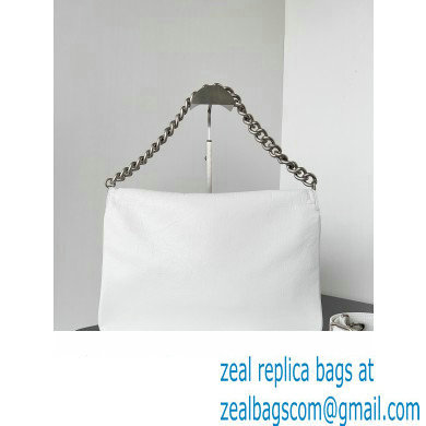 Balenciaga BB Soft Large Flap Bag in peach calfskin White/Silver 2023