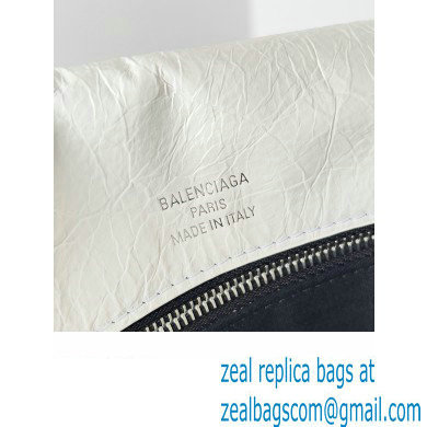 Balenciaga BB Soft Large Flap Bag in peach calfskin White/Silver 2023 - Click Image to Close