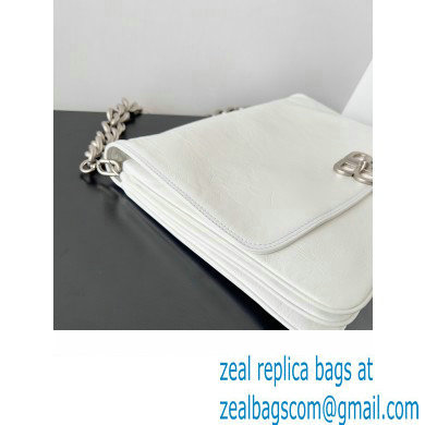 Balenciaga BB Soft Large Flap Bag in peach calfskin White/Silver 2023 - Click Image to Close