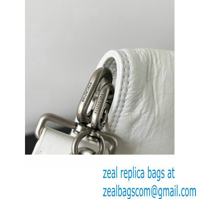 Balenciaga BB Soft Large Flap Bag in peach calfskin White/Silver 2023