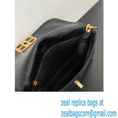 Balenciaga BB Soft Small Flap Bag in peach calfskin Black/Gold 2023