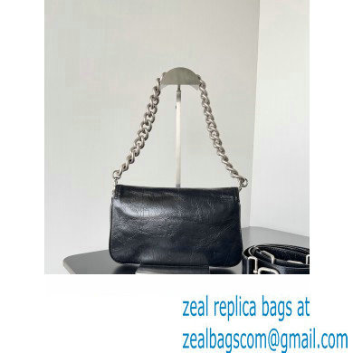 Balenciaga BB Soft Small Flap Bag in peach calfskin Black/Silver 2023
