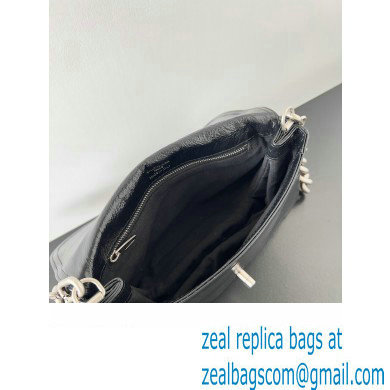 Balenciaga BB Soft Small Flap Bag in peach calfskin Black/Silver 2023 - Click Image to Close