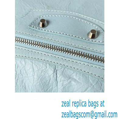 Balenciaga Classic City Large Handbag in Arena Lambskin Baby Blue/Silver - Click Image to Close