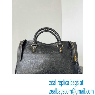 Balenciaga Classic City Large Handbag in Arena Lambskin Black/Gold - Click Image to Close