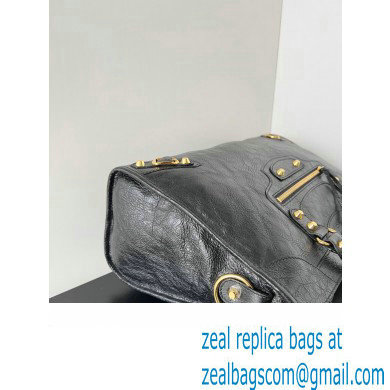 Balenciaga Classic City Large Handbag in Arena Lambskin Black/Gold - Click Image to Close