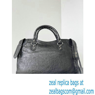 Balenciaga Classic City Large Handbag in Arena Lambskin Black/Silver - Click Image to Close