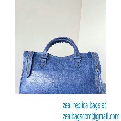 Balenciaga Classic City Large Handbag in Arena Lambskin Blue - Click Image to Close