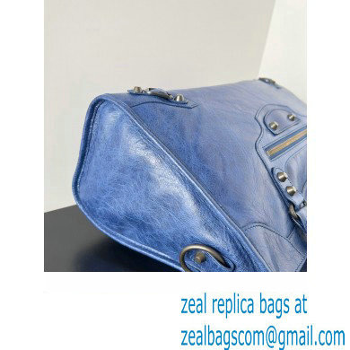 Balenciaga Classic City Large Handbag in Arena Lambskin Blue