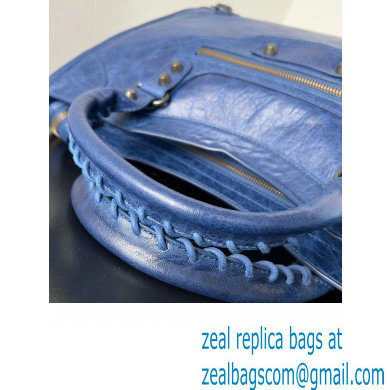 Balenciaga Classic City Large Handbag in Arena Lambskin Blue - Click Image to Close
