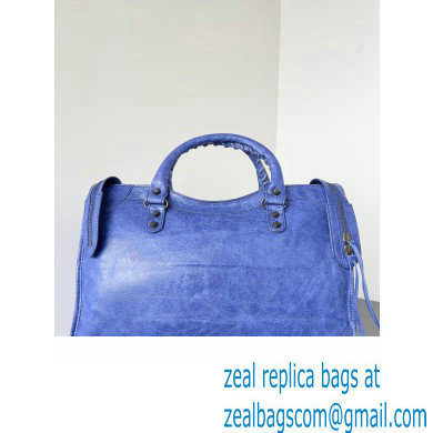 Balenciaga Classic City Large Handbag in Arena Lambskin Electric Blue