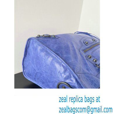 Balenciaga Classic City Large Handbag in Arena Lambskin Electric Blue