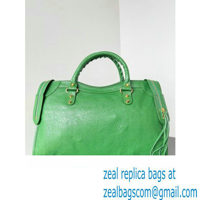 Balenciaga Classic City Large Handbag in Arena Lambskin Grass Green/Gold - Click Image to Close