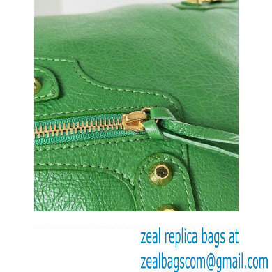 Balenciaga Classic City Large Handbag in Arena Lambskin Grass Green/Gold - Click Image to Close