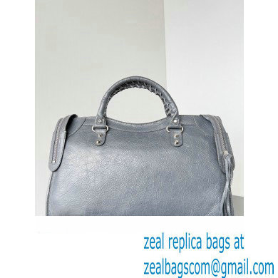 Balenciaga Classic City Large Handbag in Arena Lambskin Gray/Silver - Click Image to Close