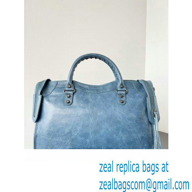 Balenciaga Classic City Large Handbag in Arena Lambskin Light Blue