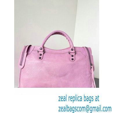 Balenciaga Classic City Large Handbag in Arena Lambskin Light Pink