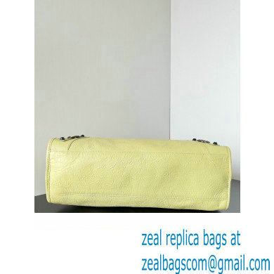 Balenciaga Classic City Large Handbag in Arena Lambskin Light Yellow