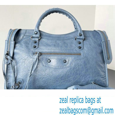 Balenciaga Classic City Large Handbag in Arena Lambskin Navy Blue - Click Image to Close