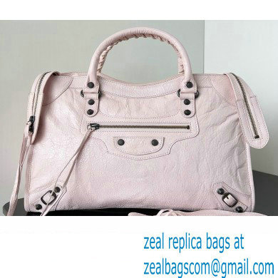 Balenciaga Classic City Large Handbag in Arena Lambskin Pale Pink - Click Image to Close