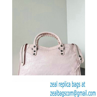 Balenciaga Classic City Large Handbag in Arena Lambskin Pale Pink