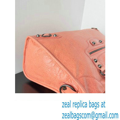 Balenciaga Classic City Large Handbag in Arena Lambskin Peach Red