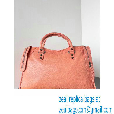 Balenciaga Classic City Large Handbag in Arena Lambskin Peach Red - Click Image to Close