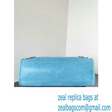 Balenciaga Classic City Large Handbag in Arena Lambskin Sky Blue