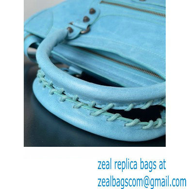 Balenciaga Classic City Large Handbag in Arena Lambskin Sky Blue - Click Image to Close