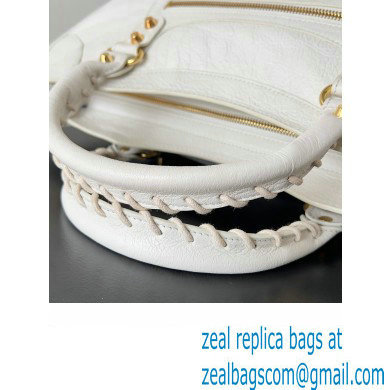 Balenciaga Classic City Large Handbag in Arena Lambskin White/Gold - Click Image to Close