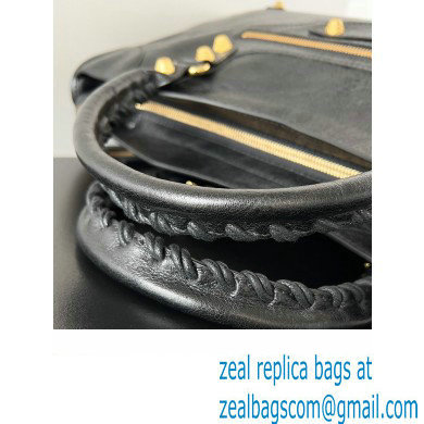 Balenciaga Classic City Large Handbag with Spiral Hardware in Arena Lambskin Black/Gold