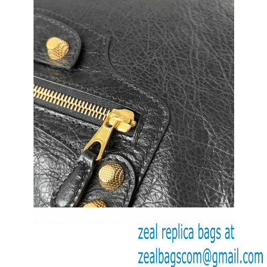Balenciaga Classic City Large Handbag with Spiral Hardware in Arena Lambskin Black/Gold