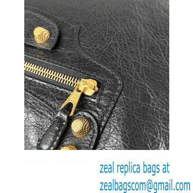 Balenciaga Classic City Large Handbag with Spiral Hardware in Arena Lambskin Black/Gold - Click Image to Close