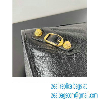 Balenciaga Classic City Large Handbag with Spiral Hardware in Arena Lambskin Black/Gold