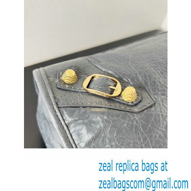 Balenciaga Classic City Large Handbag with Spiral Hardware in Arena Lambskin Gray/Gold
