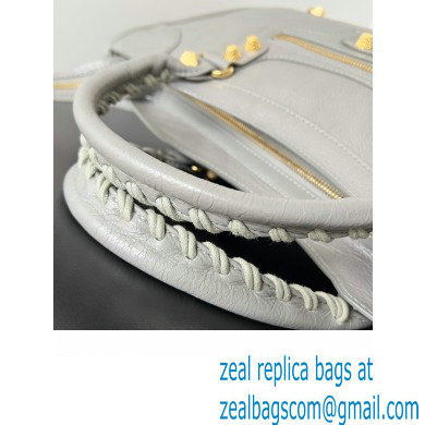 Balenciaga Classic City Large Handbag with Spiral Hardware in Arena Lambskin Light Gray/Gold - Click Image to Close