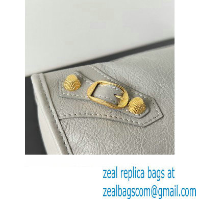 Balenciaga Classic City Large Handbag with Spiral Hardware in Arena Lambskin Light Gray/Gold