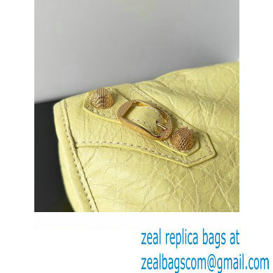 Balenciaga Classic City Large Handbag with Spiral Hardware in Arena Lambskin Light Yellow/Gold