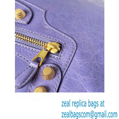 Balenciaga Classic City Large Handbag with Spiral Hardware in Arena Lambskin Lilac/Gold - Click Image to Close