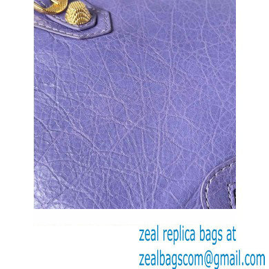 Balenciaga Classic City Large Handbag with Spiral Hardware in Arena Lambskin Lilac/Gold - Click Image to Close