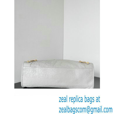 Balenciaga Classic City Large Handbag with Spiral Hardware in Arena Lambskin Pale Gray/Gold