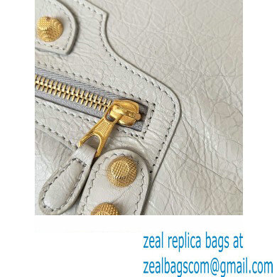 Balenciaga Classic City Large Handbag with Spiral Hardware in Arena Lambskin Pale Gray/Gold