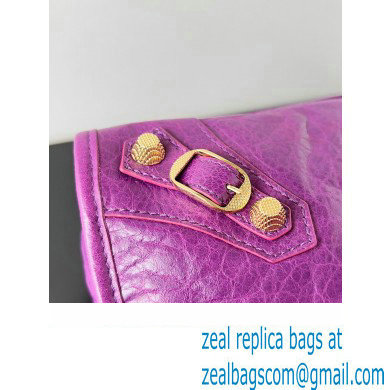 Balenciaga Classic City Large Handbag with Spiral Hardware in Arena Lambskin Purple/Gold