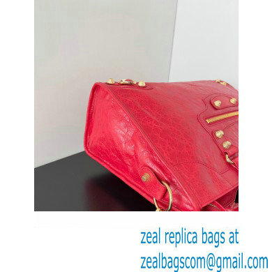 Balenciaga Classic City Large Handbag with Spiral Hardware in Arena Lambskin Red/Gold - Click Image to Close