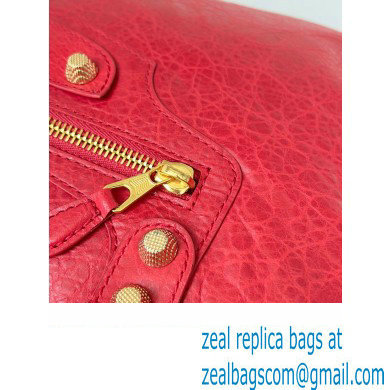 Balenciaga Classic City Large Handbag with Spiral Hardware in Arena Lambskin Red/Gold - Click Image to Close