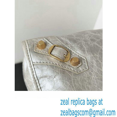 Balenciaga Classic City Large Handbag with Spiral Hardware in Arena Lambskin Silver/Gold - Click Image to Close
