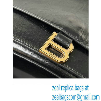 Balenciaga Crush Large Sling Bag in paper calfskin Black/Gold 2023 - Click Image to Close