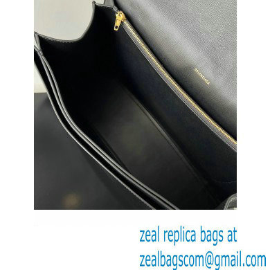 Balenciaga Crush Large Sling Bag in paper calfskin Black/Gold 2023 - Click Image to Close