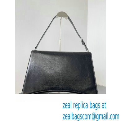 Balenciaga Crush Large Sling Bag in paper calfskin Black/Silver 2023 - Click Image to Close