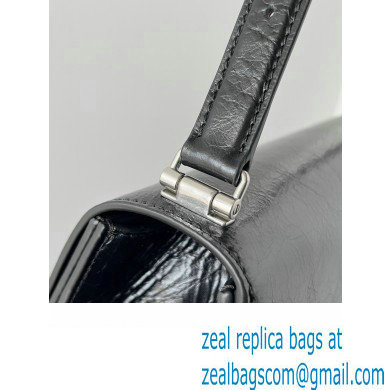 Balenciaga Crush Large Sling Bag in paper calfskin Black/Silver 2023 - Click Image to Close